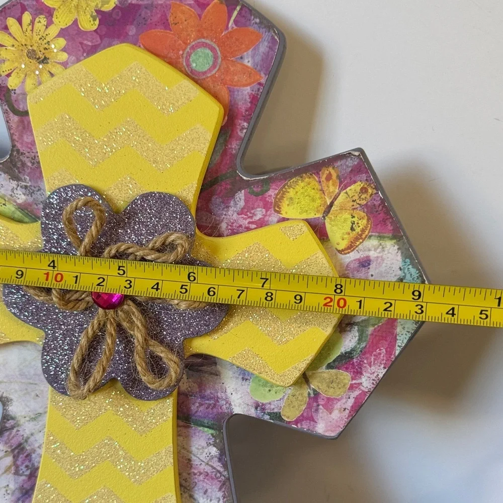 Hobby Lobby Colorful Floral Cross Wall Decor